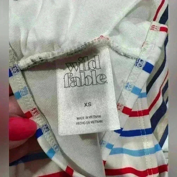 Y2K Smiley x H&M XS Pinstripe Dress & Wild Fable Bikini Top Red White Blue Set - Picture 7 of 8